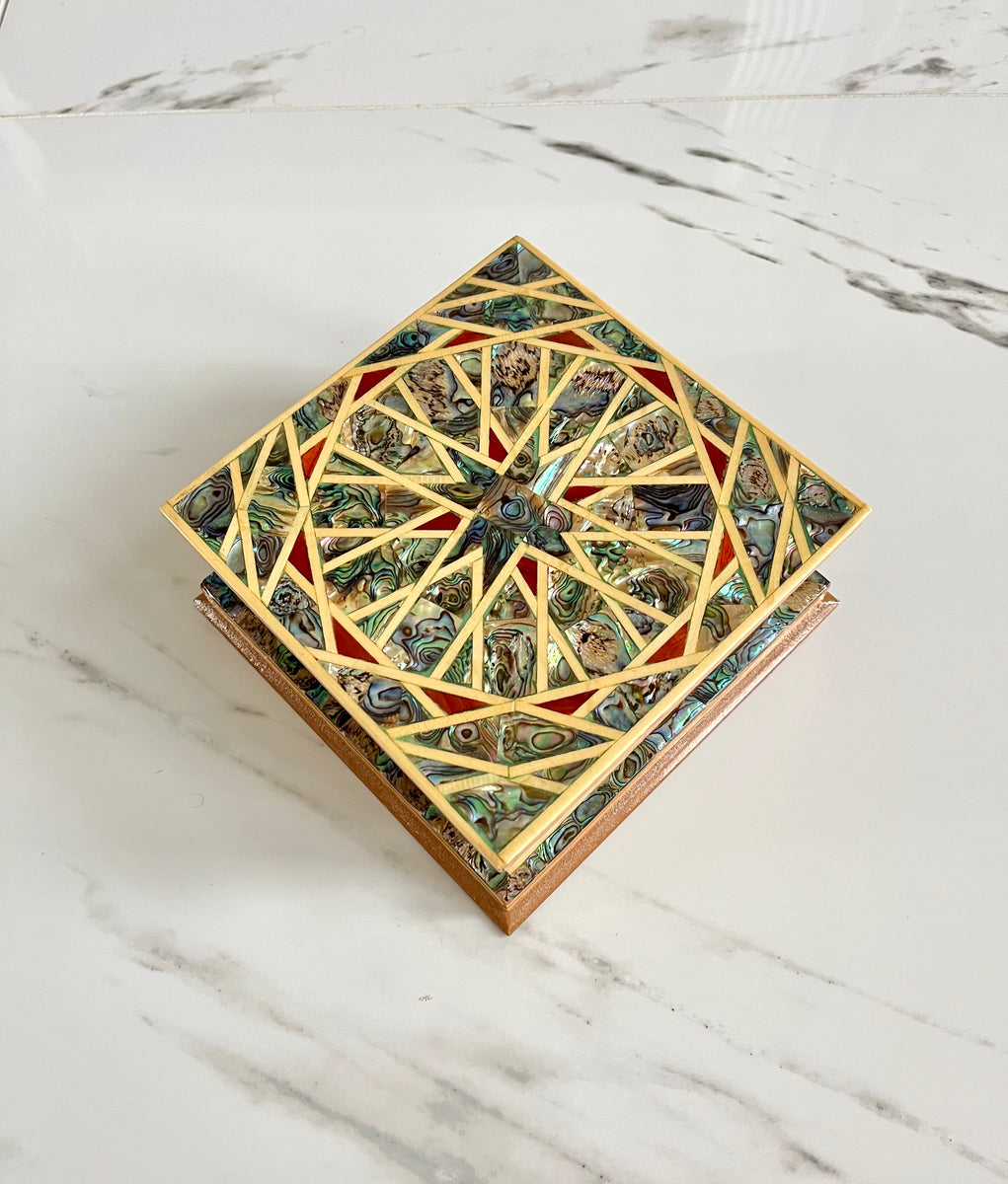 9.7 x 9.7 popular inches Handmade Square Mosaic Box