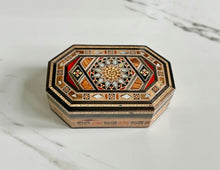 Load image into Gallery viewer, Jewelry Mosaic Wooden Handmade Box inlaid w/ Mother of Pearl
