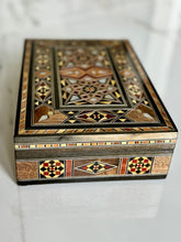 Load image into Gallery viewer, Medium Sized Rectangle Handmade Mosaic Box inlaid with Mother of Pearl
