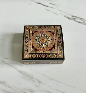 Jewelry Mosaic Wooden Handmade Box inlaid with Mother of Pearl