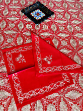 Load image into Gallery viewer, Table Cover: 156 x 78 inches Approx’. Aghabani Oriental for Rectangle Tables, Red background with Gold Silk Embroidery
