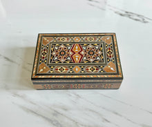 Load image into Gallery viewer, Medium Sized Rectangle Handmade Mosaic Box inlaid with Mother of Pearl
