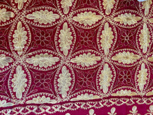 Load image into Gallery viewer, Table Cover: 117 x 58 inches Approx&#39;. Aghabani Oriental for Rectangle Tables, Burgundy background with Burgundy and Gold Silk Embroidery
