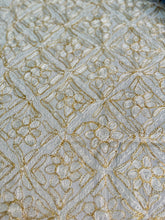 Load image into Gallery viewer, Table Cover: 117 x 58 inches Approx&#39;. Aghabani Oriental for Rectangle Tables, Beige background with White and Gold Silk Embroidery
