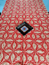 Load image into Gallery viewer, Table Cover: 156 x 78 inches Approx’. Aghabani Oriental for Rectangle Tables, Red background with Gold Silk Embroidery
