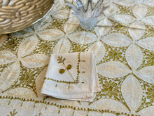 Load image into Gallery viewer, Table Cover: 117 x 58 inches Approx&#39;. Aghabani Oriental for Rectangle Tables, Beige background with Beige and Olive Green Silk Embroidery
