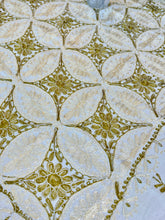 Load image into Gallery viewer, Table Cover: 117 x 58 inches Approx&#39;. Aghabani Oriental for Rectangle Tables, Beige background with Beige and Olive Green Silk Embroidery
