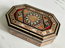 Load image into Gallery viewer, Jewelry Mosaic Wooden Handmade Box inlaid w/ Mother of Pearl
