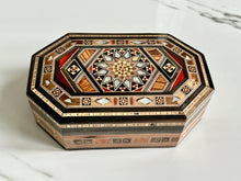 Load image into Gallery viewer, Jewelry Mosaic Wooden Handmade Box inlaid w/ Mother of Pearl
