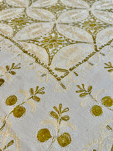 Load image into Gallery viewer, Table Cover: 117 x 58 inches Approx&#39;. Aghabani Oriental for Rectangle Tables, Beige background with Beige and Olive Green Silk Embroidery
