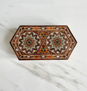 Jewelry Mosaic Wooden Handmade Box inlaid w/ Mother of Pearl