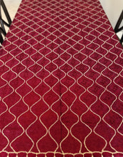 Load image into Gallery viewer, Table Cover: 135 x 78 inches Approx’. Aghabani Oriental for Rectangle Tables, Burgundy background with Gold &amp; Burgundy Silk Embroidery
