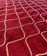 Load image into Gallery viewer, Table Cover: 135 x 78 inches Approx’. Aghabani Oriental for Rectangle Tables, Burgundy background with Gold &amp; Burgundy Silk Embroidery
