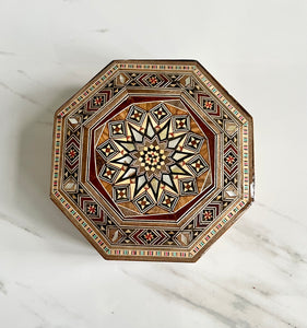 Jewelry Mosaic Wooden Handmade Box inlaid with Mother of Pearl