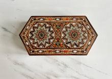 Load image into Gallery viewer, Jewelry Mosaic Wooden Handmade Box inlaid w/ Mother of Pearl
