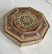 Load image into Gallery viewer, Jewelry Mosaic Wooden Handmade Box inlaid with Mother of Pearl
