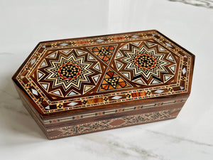 Jewelry Mosaic Wooden Handmade Box inlaid w/ Mother of Pearl