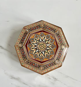 Jewelry Mosaic Wooden Handmade Box inlaid with Mother of Pearl