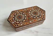 Load image into Gallery viewer, Jewelry Mosaic Wooden Handmade Box inlaid w/ Mother of Pearl
