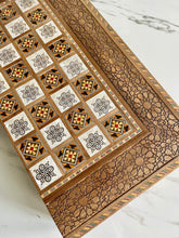 Load image into Gallery viewer, Backgammon / Chess Wooden Vintage Mosaic Handmade Set
