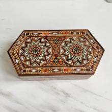 Load image into Gallery viewer, Jewelry Mosaic Wooden Handmade Box inlaid w/ Mother of Pearl
