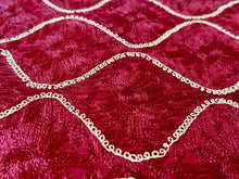 Load image into Gallery viewer, Table Cover: 135 x 78 inches Approx’. Aghabani Oriental for Rectangle Tables, Burgundy background with Gold &amp; Burgundy Silk Embroidery
