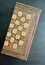 Load image into Gallery viewer, Backgammon / Chess Wooden Vintage Mosaic Handmade Set
