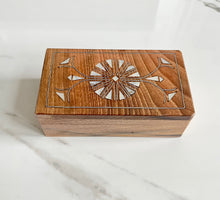 Load image into Gallery viewer, Jewelry Mosaic Wooden Handmade Box inlaid w/ Mother of Pearl
