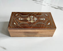 Load image into Gallery viewer, Jewelry Mosaic Wooden Handmade Box inlaid w/ Mother of Pearl
