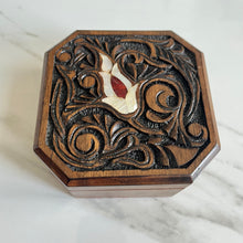 Load image into Gallery viewer, Jewelry Mosaic Handcrafted Wooden Box inlaid w/ Mother of Pearl
