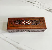 Load image into Gallery viewer, Rectangular Mosaic Box inlaid with Mother of Pearl
