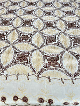 Load image into Gallery viewer, Table Cover: 135 x 67 inches Approx’. Aghabani Oriental for Rectangle Tables, Beige background with Beige, Gold &amp; Brown Silk Embroidery
