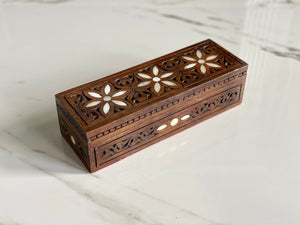 Rectangular Mosaic Box inlaid with Mother of Pearl