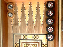 Load image into Gallery viewer, Backgammon Wooden Vintage Mosaic Handmade Set
