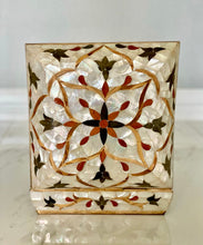 Load image into Gallery viewer, Large Sized Pearl Handmade Mosaic Box. Size: 10 x 10 inches
