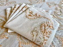 Load image into Gallery viewer, Table Cover: 117 x 58 inches Approx&#39;. Aghabani Oriental for Rectangle Tables, White background with White and Peach Silk Embroidery
