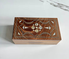 Load image into Gallery viewer, Jewelry Mosaic Wooden Handmade Box inlaid w/ Mother of Pearl
