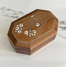 Load image into Gallery viewer, Jewelry Mosaic Wooden Handmade Box inlaid w/ Mother of Pearl
