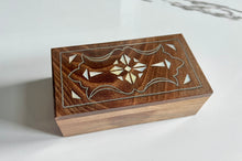 Load image into Gallery viewer, Jewelry Mosaic Wooden Handmade Box inlaid w/ Mother of Pearl
