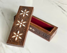 Load image into Gallery viewer, Rectangular Mosaic Box inlaid with Mother of Pearl
