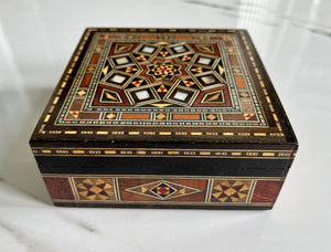 4.6 x 4.6 inches Handmade Square Mosaic Box