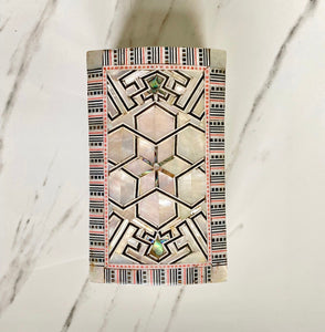 Mother of Pearl Handmade Mosaic Box. Size: 6 x 3.6 inches