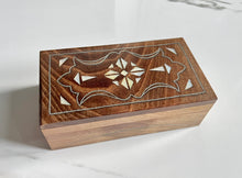 Load image into Gallery viewer, Jewelry Mosaic Wooden Handmade Box inlaid w/ Mother of Pearl
