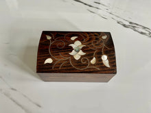 Load image into Gallery viewer, Jewelry Mosaic Wooden Handmade Box inlaid w/ Mother of Pearl
