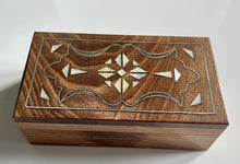 Load image into Gallery viewer, Jewelry Mosaic Wooden Handmade Box inlaid w/ Mother of Pearl
