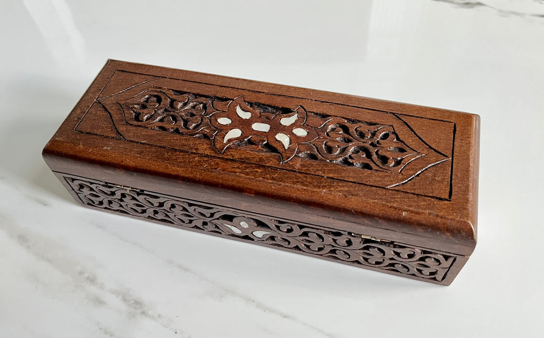 Rectangular Mosaic Box inlaid with Mother of Pearl