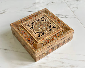 9.7 x 9.7 inches Handmade Square Mosaic Box