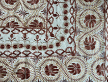 Load image into Gallery viewer, Table Cover: 117 x 69 inches Approx&#39;. Aghabani Oriental for Rectangle Tables, Beige background with Brown, Gold and Silver Silk Embroidery
