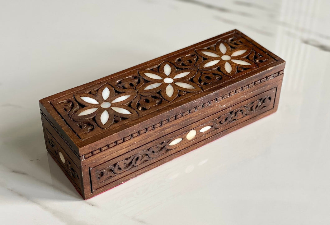 Rectangular Mosaic Box inlaid with Mother of Pearl