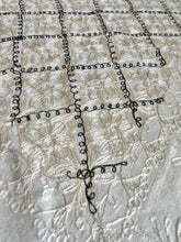 Load image into Gallery viewer, Table Cover: 117 x 58 inches Approx&#39;. Aghabani Oriental for Rectangle Tables, White background with Gray and White Silk Embroidery
